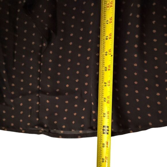 Halogen Black & Brown Polka Dot Sheer Sleeveless Top Size S - Picture 11 of 11